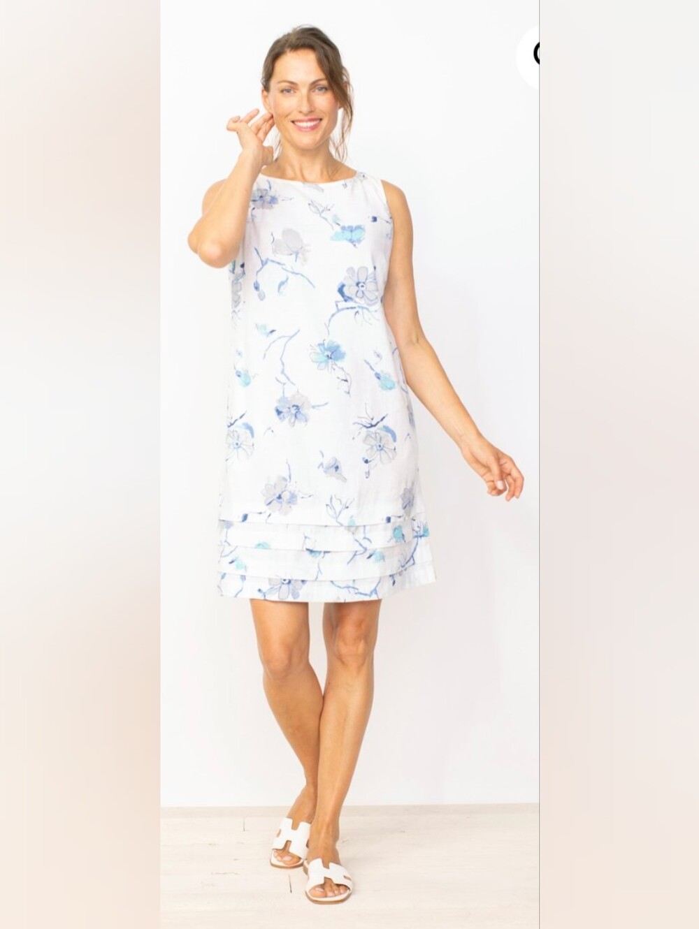 Habitat. Easy Linen Parisian Floral Pleat Dress.